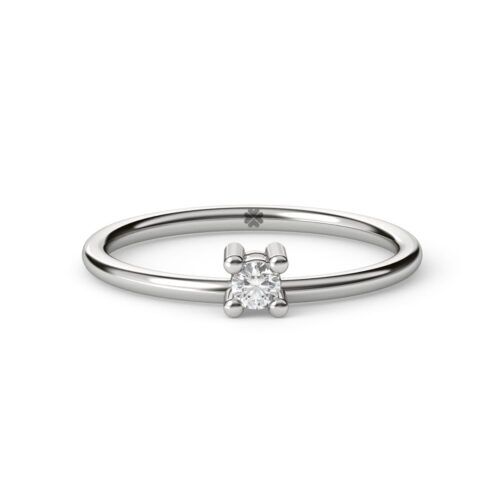 Anillo de Compromiso Solitario Aenean Oro Blanco 18kt