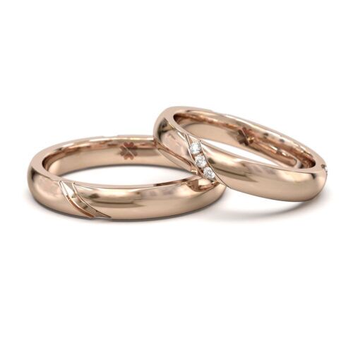 Argollas de Matrimonio Classique Rainbow Oro Rosa 18kt