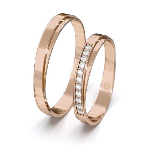 Argollas de Matrimonio Cross Lite Oro Rosa 18kt