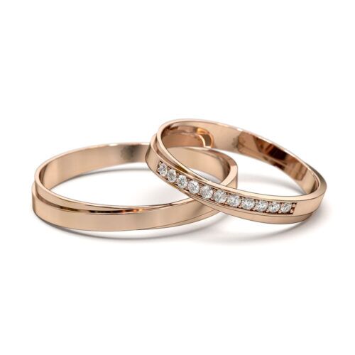 Argollas de Matrimonio Cross Lite Oro Rosa 18kt